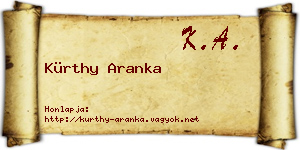Kürthy Aranka névjegykártya