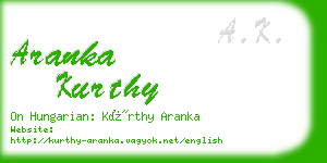 aranka kurthy business card